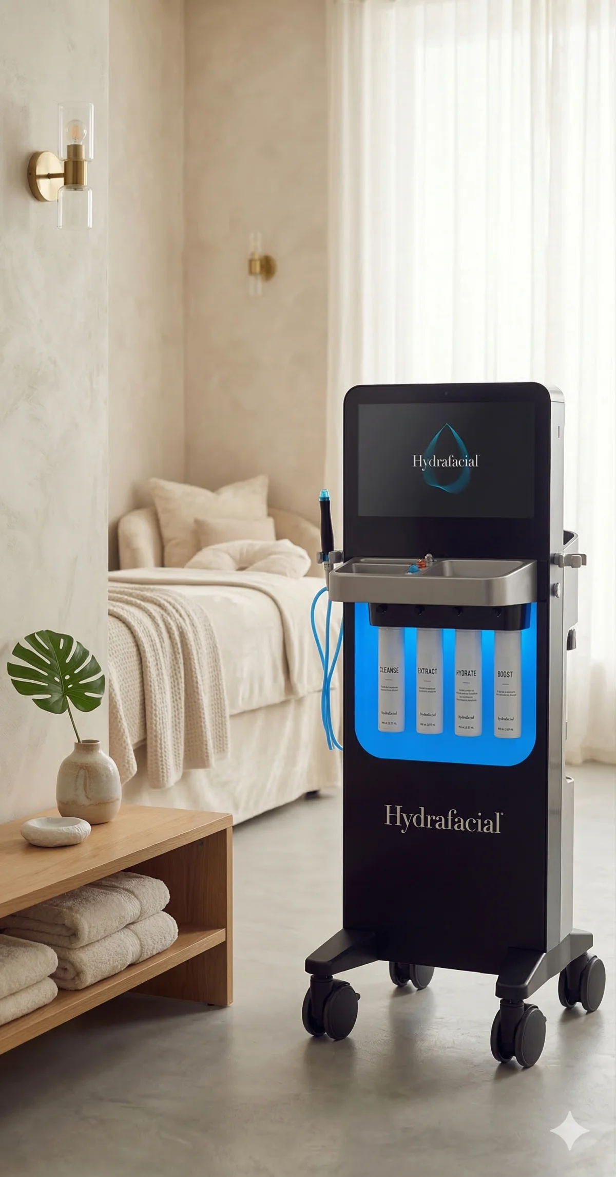 Hydrafacial treatment room at Mindfulness Beauty private studio in Northampton